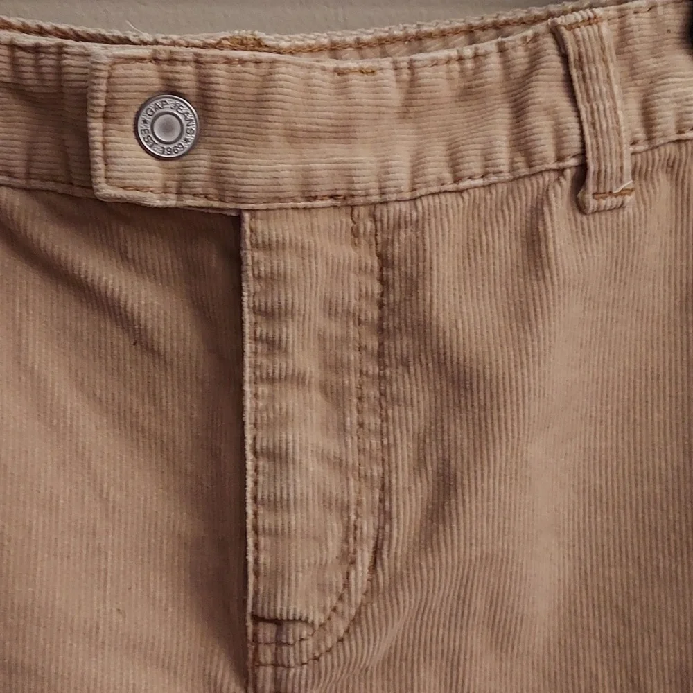 GAP JEANS Beige Corduroy Mini Skirt sz 6 Y2K Academia School